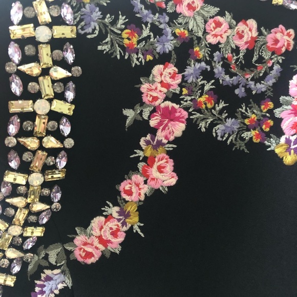 Sold!! Giambattista Valli x H&M Marquee Black Floral Embroidered Mini Dress - Picture 2 of 8